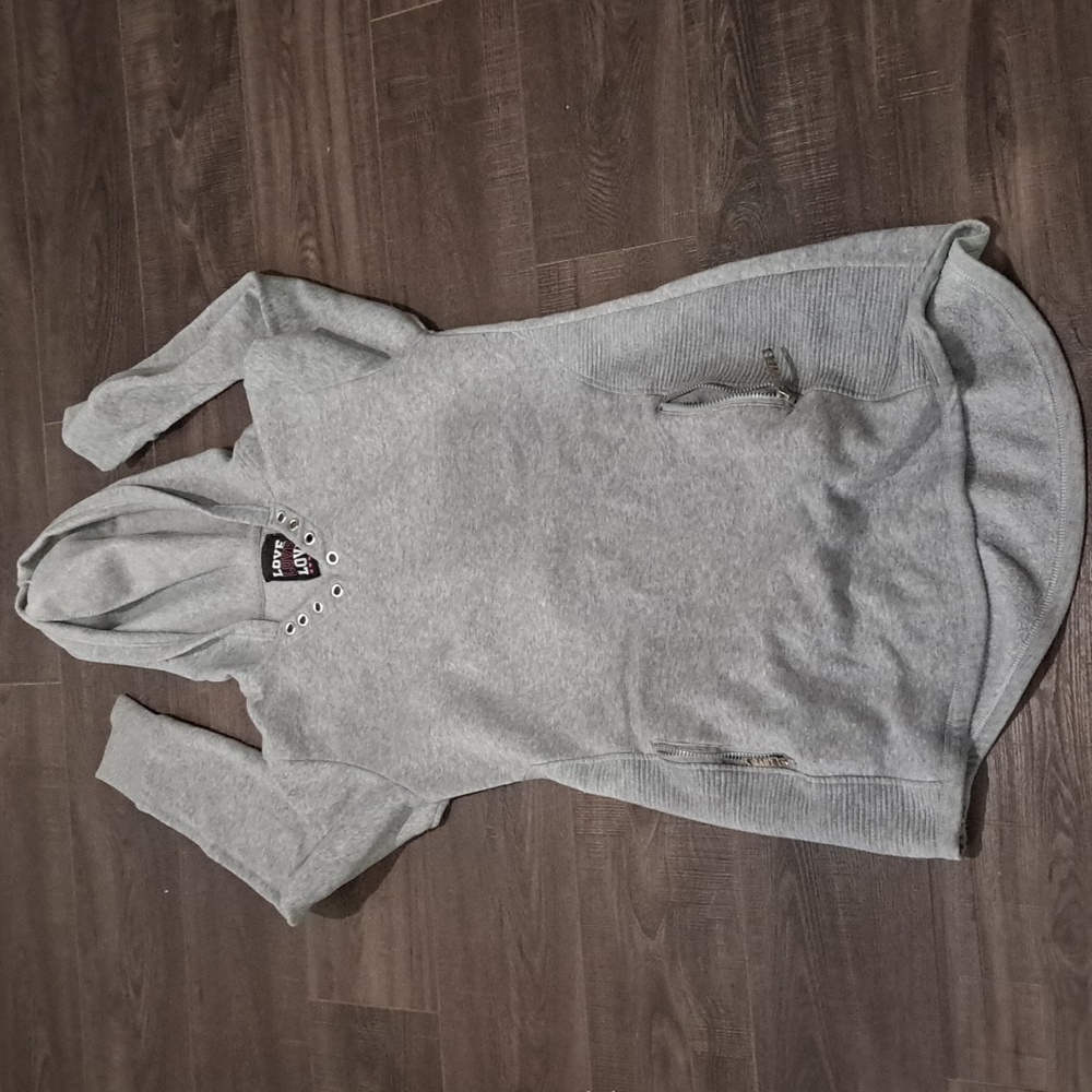 LOVE Gray Hooded Dress Sweats